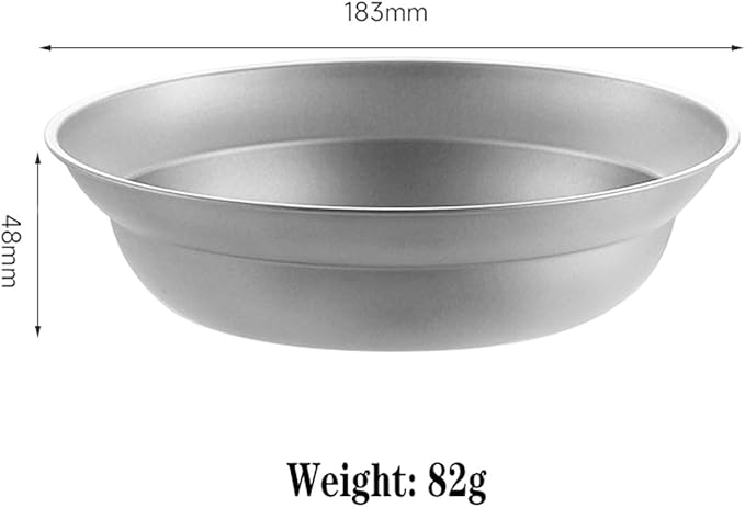 Titanium Deep Bowl - 183mm(7.2") Large Camping Bowl, 82g Outdoor Dining Essential, Durable Spacious Soup/Noodle Bowl for Hiking & Backpacking RT026T