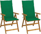 Patio Reclining Chairs ,Bistro Chair,Patio Funiture,Lawn Chairs,Armchair,Beach Chair,Camp Chair,Coffee Chair,for Outdoor,Fire Pit,Deck,Lawn,Outside,Garden,2 pcs with Cushions Solid Acacia Wood