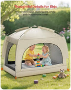 QPAU Inflatable Toddler Travel Bed with Tent – Lightweight Blow Up Kids Air Mattress with Hand Pump – Indoor & Outdoor Portable Sleeping Solution for Camping, Travel, Home, Grandma’s – Ages 3+