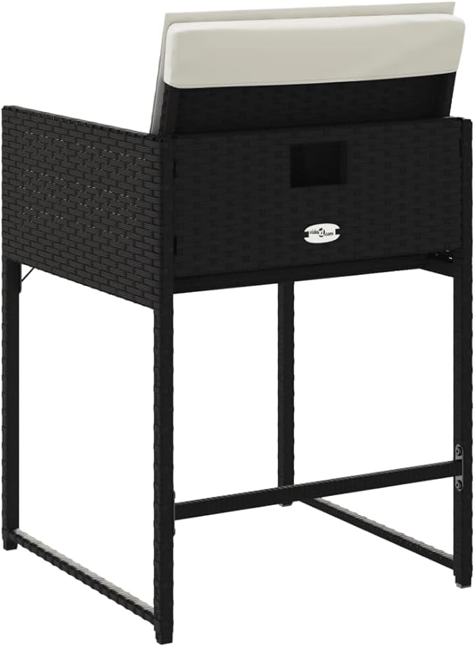 Patio Chair Black and Cream White Patio Furniture Camping Chair Outdoor Seating for Deck Garden