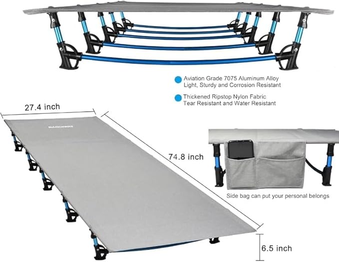 Ultralight Folding Tent Camping Cot Bed Portable Compact for Outdoor Travel Base Camp Hiking Mountaineering