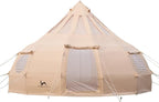 TOMOUNT Canvas Tent with Rainfly with Stove Jack Bell Tent Yurt Glamping Tent with TPU Transparent Roof for Family Camping