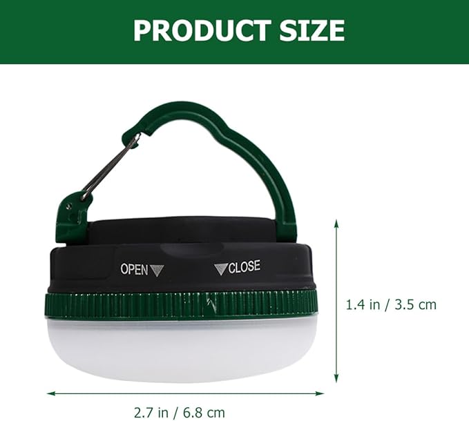 Angoily Portable LED Camping Tent Light Battery Operated Emergency Outdoor Hanging Lantern Green for Hiking Backpacking and Camping