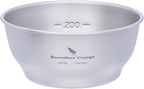 iBasingo 400ml Titanium Bowl Small Single Layer Rice Bowl Ultralight Tableware Gym Fitness Bowl Outdoor Camping Dinnerware Potable Stackable Kitchen Utensils Ti1105T