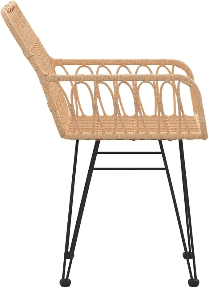 Patio Chairs 2 pcs with Armrest,Coffee Chair,Study Chair,Armchair,Garden Chairs,Outdoor Chairs,Camping Chair,Beach Chair,for Deck, Poolside,Camping,Beach,Campsite,22"x25.2"x31.5" PE Rattan