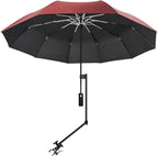 UPF 50+ Beach Umbrella with Adjustable Universal Clamp