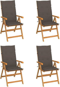 Patio Chairs 4 pcs,Outdoor Folding Chair,Lounge Chair,Portable Camping Chair,Tanning Chairs for Outside,Garden Chair,for Outdoor Patio, Campsite, or Yard, with Taupe Cushions Solid Teak Wood
