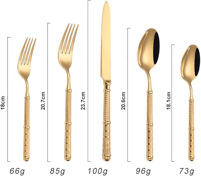 Gold 35 Piece Silverware Set Service for 7,Premium Stainless Steel Flatware Set Vintage Embossed Cutlery Utensil Set Home Kitchen Eating Tableware Set Include Fork Knife Spoon Set Dishwasher Safe
