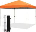 Northroad 10x10ft Pop Up Canopy, Popup Outdoor Canopy Tent with Wheeled Carrying Bag,Portable Gazebo Shelter for Patio,Deck,Garden,Beach（Orange）
