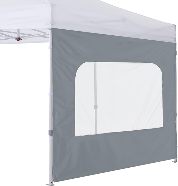 COOSHADE Instant Canopy SunWall 10x10 Canopy SideWall for Pop up Canopy Tent, 1 Pack Sidewall with Mesh Window Only, Grey