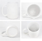 Sublimation Blank Ceramic Coffee Mugs Set of 6 Pcs White Mugs 15 oz Porcelain Espresso Cups Sublimation Mugs Blank DIY for Coffee Soup Tea Milk Latte Hot Cocoa etc