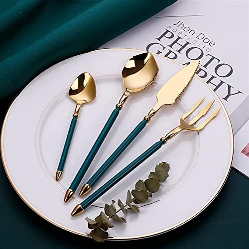 Cutlery Set Tableware Silverware Stainless Steel Handle,Stainless Steel Cutlery Sets Flatware Sets Knife Fork Spoon Mixed Cutlery Sets Western Dinnerware Camping Travel P