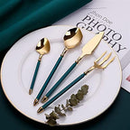 Cutlery Set Tableware Silverware Stainless Steel Handle,Stainless Steel Cutlery Sets Flatware Sets Knife Fork Spoon Mixed Cutlery Sets Western Dinnerware Camping Travel P