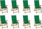 Folding Patio Chairs with Cushions,Bistro Chair,Patio Funiture,Lawn Chairs,Armchair,Beach Chair,Camp Chair,Coffee Chair,for Outdoor,Fire Pit,Deck,Lawn,Outside,Garden, 8 pcs Solid Acacia Wood