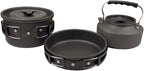 3pcs/Set Outdoor Camping Hiking Cookware Utensils 2-3 People Portable Travel Picnic Teapot Pot Frying Pan Cooking Tableware (Color : C)