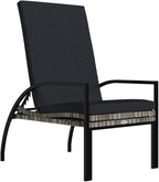 Camping Chairs Beach Chair Patio Furniture Outdoor Chairs Sun Lounger with Footrest PE Rattan Gray for Sunbathing, Camping, Pool, Beach, Patio