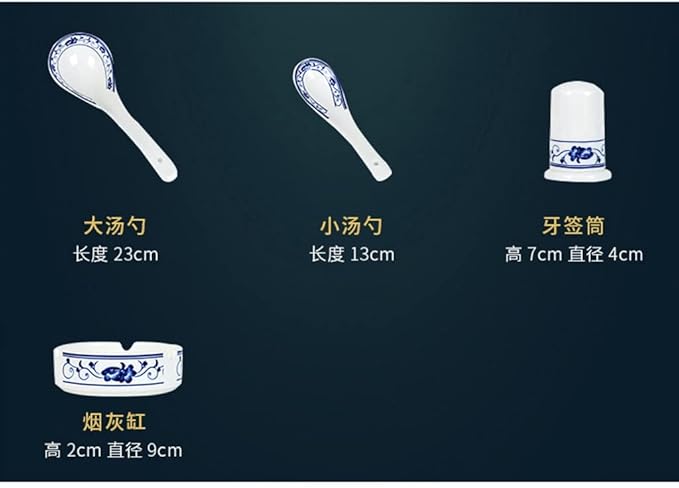 Dishes Household Bone China Tableware Chinese and White Porcelain Bowls and Chopsticks Set