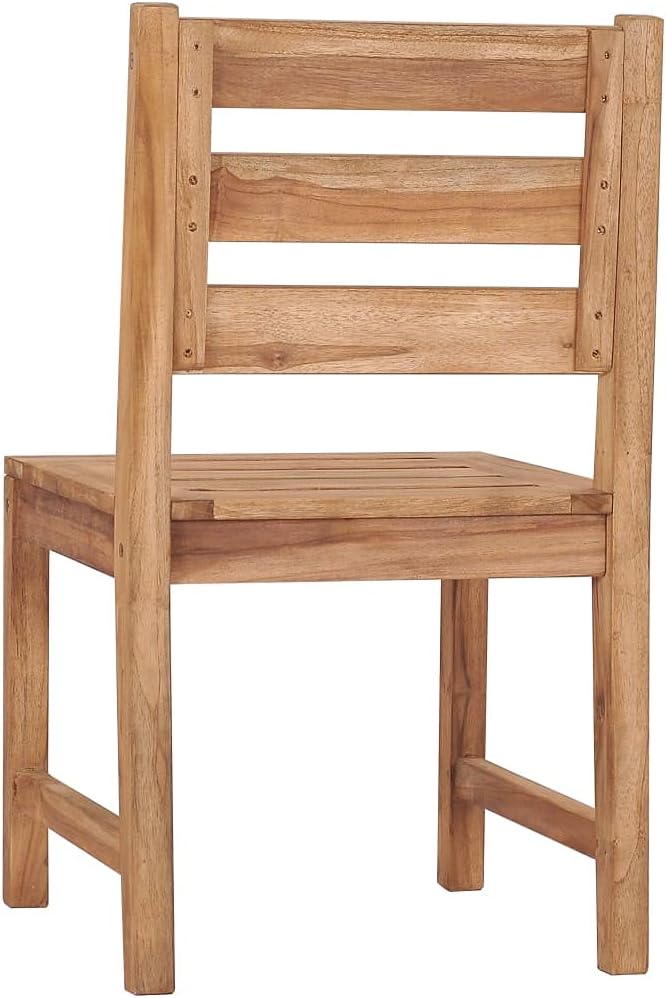 Garden Chair Set of 2 Natural Teak Solid Teak Wood Regular Outdoor Seating Camping Chair Backyard Furniture for Patio Garden