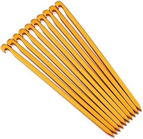 Zerone Tent Stake,10pcs 16cm/6.29in Outdoor Heavy Duty Galvanized Non-Rust Tent Pegs, Aluminum Camp Awning Canopy Accessories Tent Rock Stakes Pegs Nails for Camping