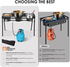 Red Mountain Valley Three Burner Outdoor Portable Camping Gas Stove with Removable Legs, Portable Bag and Windshield, Camping Stove Propane for Cooking, CSA Certified, Outdoor Propane Burner