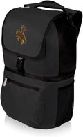 Picnic Time NCAA Wyoming Cowboys Zuma Backpack Cooler, Soft Cooler Backpack, Lunch Cooler, Black, 19 x 11 x 7 in
