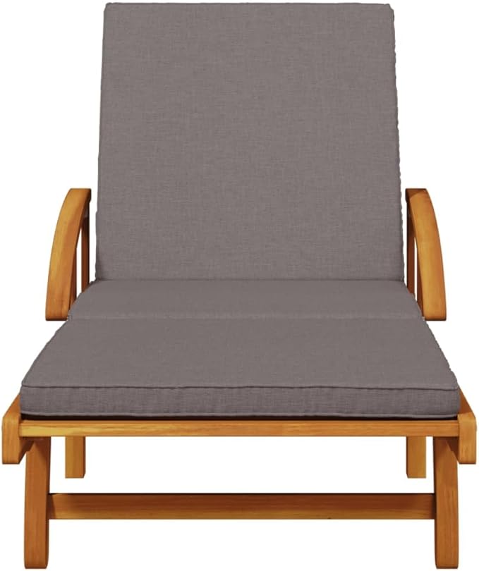 Camping Chairs Patio Furniture Beach Chair Outdoor Chairs Sun Loungers 2 pcs with Cushions 78.7"x26.8"x32.7" Solid Wood Acacia for Poolside Backyard and Beach