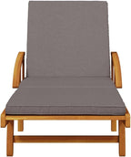 Camping Chairs Patio Furniture Beach Chair Outdoor Chairs Sun Loungers 2 pcs with Cushions 78.7"x26.8"x32.7" Solid Wood Acacia for Poolside Backyard and Beach