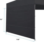 Joramoy Canopy Tent Sidewalls 10×10 for Pop Up Canopy, Instant Canopy Sunwall with Waterproof and UV Protection Layer,1 Pack Sidewall Only（Black）