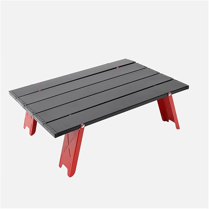 Mini Ultra Light Portable Table Foldable for Outdoor Camping Picnic Barbecue Tours Tableware Folding Computer Desk Collapsible Camping Accessories (Color : Red)
