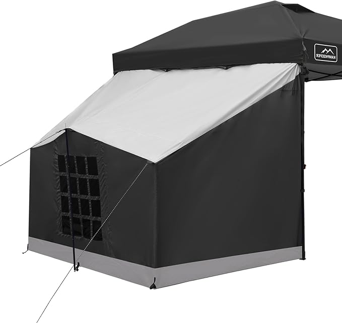 KAMPKEEPER Canopy Side Tent, Camping Canopy Tent for 10x10 Pop Up Canopies, Cube Tents, Gazebo Room Compatible with 10' Wide Canopies(Canopy Not Included)