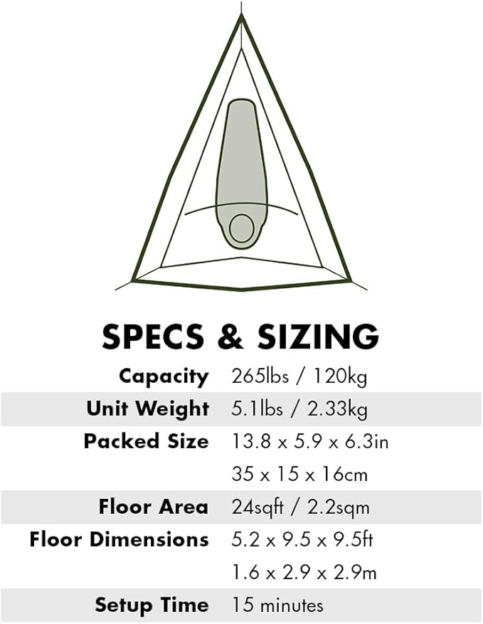 Tentsile UNA V3 Solo Tree Tent Hammock, 1-Person Capacity, Anti-Roll System, Ratchet and Straps Included, Portable Tree House Shelter, Designed in The UK