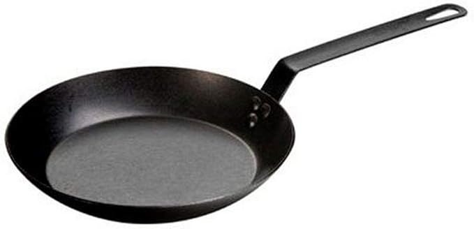Lodge 10 Inch Carbon Steel Skillet - PFAS-Free Pre-Seasoned Carbon Steel Frying Pan for High-Heat Searing - Long Handle Design for Omelets, Grilling, and Campfire Cooking - Made in the USA