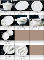 European Kitchenware Ceramic Tableware Set 56 Piece Tableware Dish Set