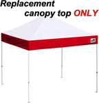 Eurmax USA New 10x10 Pop Up Canopy Replacement Canopy Tent Top Cover, Instant Canopy Top Cover ONLY, Choose 30 Colors,Bonus 4PC Pack Weight Bag (White&Red)