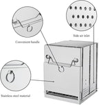 Foldable Camping Wood Burning Stove with Grill, Camp Stove Collapsible Backpacking Survival Stove Stainless Steel Campfire Stove for Outdoor Cooking Picnic Hiking BBQ (Sliver-Large)