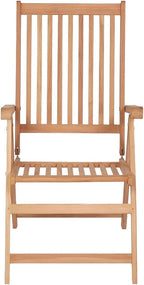 Reclining Patio Chairs 4 pcs,Bistro Table and Chairs Outdoor,Portable Camping Chair,Lawn Chair,Garden Chair,7 Reclining Positions,for Yard, Balcony, Porch, Solid Teak Wood