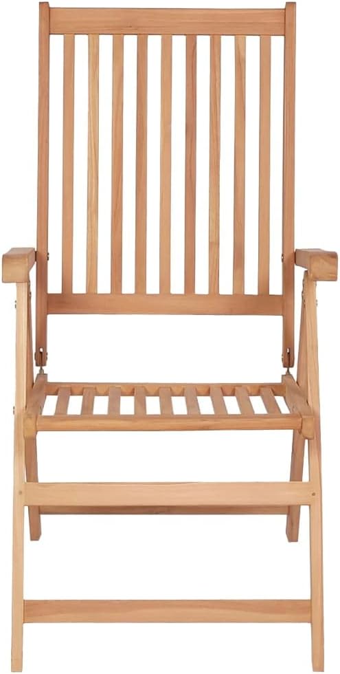 Reclining Patio Chairs 4 pcs,Bistro Table and Chairs Outdoor,Portable Camping Chair,Lawn Chair,Garden Chair,7 Reclining Positions,for Yard, Balcony, Porch, Solid Teak Wood