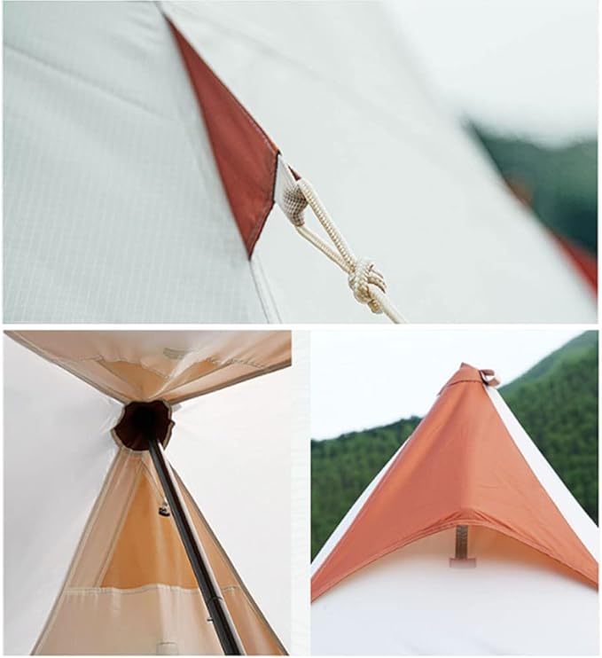 GeRRiT Family Camping Tent Large Waterproof Double Layer Pyramid Tipi Tent Camping Mongolian Yurt Tent for Picnic, Festival