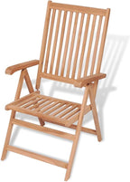 Reclining Patio Chairs 2 pcs,Bistro Table and Chairs Outdoor,Portable Camping Chair,Lawn Chair,Garden Chair,7 Reclining Positions,for Yard, Balcony, Porch, Solid Teak Wood