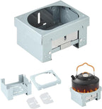 Pocket-sized Foldable Stove Set, Solid Fuel Cooking Appliance with Stable Support and Windbreak, Portable Backpacking Stove Lightweight Burner for Outdoor Travelling Camping Hiking Cooking