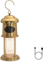 Metal Vintage LED Camping Lantern, 5200mAh Rechargeable Battery Last 12-430 Hours Camping Lamp, 3 Modes Hanging Lantern, Retro Camping Light for Courtyard Outdoor Decoration