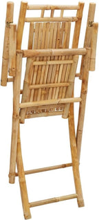 2-Pack Bamboo Folding Patio Chairs Outdoor Furniture with Armrests, 20.9x26x39 Inch Natural Finish, Foldable Lounge Chairs for Garden, Pool, Camping, and Beach