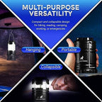 MalloMe LED Camping COB Lantern Flashlights 8 Pack - Super Bright - 240 Lumen Portable Outdoor Lights - AA Batteries Required, Not Included (Black, Collapsible)