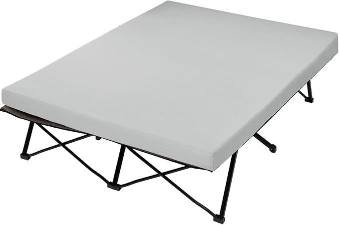 CYMULA Camping Cot Mattress 2in Memory Foam Sleeping Pad,Soft Warm Non-Slip Camping Mattress Topper with Retaining for Adults,Portable Roll up Pad for Travel(75 x30)（only Mattress）
