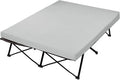 CYMULA Camping Cot Mattress 2in Memory Foam Sleeping Pad,Soft Warm Non-Slip Camping Mattress Topper with Retaining for Adults,Portable Roll up Pad for Travel(75 x30)（only Mattress）
