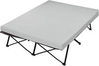 CYMULA Camping Cot Mattress 2in Memory Foam Sleeping Pad,Soft Warm Non-Slip Camping Mattress Topper with Retaining for Adults,Portable Roll up Pad for Travel(75 x30)（only Mattress）
