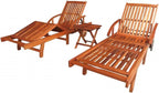 Zero Gravity Chair Camping chairSun Loungers 2 pcs with Table Solid Acacia WoodSuitable for Gardens, courtyards, and patios