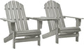 Patio Adirondack Chairs with Tea Table,Garden Chair,Leisure Chair,Bistro Chair,Leisure Chair,Camping Chair,Outdoor Chairs,Conversation Chair,for Patio,Balcony,Party,Solid Wood Fir Gray