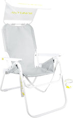 SUNFLOW The Tall Sand Dune Premium Beach Chair, Portable, Rust-Resistant, Adjustable Reclining Lounger with UPF 50+ Sun Shade and Drink Holder for The Ultimate in Comfort -Oyster Gray
