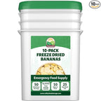 Valley Food Storage Freeze Dried Banana Slices | 10-Bag Bucket, 53 oz | Non-GMO Premium Emergency Food Supply, 25 Year Shelf Life | Prepper Supplies, Survival Food & Off-Grid Living | Packaged in USA